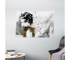 Fashion Model Paris Girl Wide Tapestry