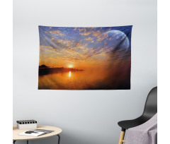 Skyline with Planet Sun Wide Tapestry
