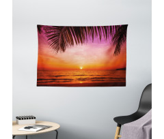 Coconut Palm Tree Leaf Wide Tapestry