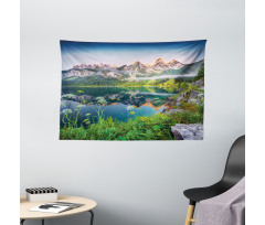 Austrian Alps Mountain Wide Tapestry
