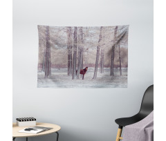 Horse Forest Stands Wide Tapestry