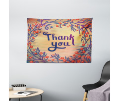 Christmas Theme Flowers Wide Tapestry