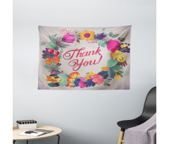 Thank You Words Ceramic Wide Tapestry