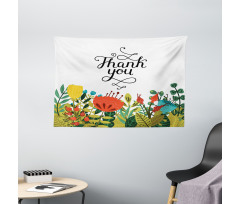 Hand Writing Thank You Wide Tapestry