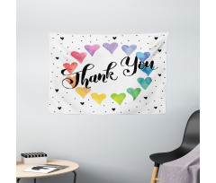 Thank You Words Color Wide Tapestry