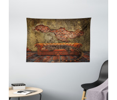 Grunge Brick Wall Wide Tapestry