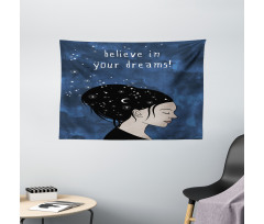 Dreamy Girl Words Wide Tapestry