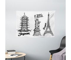 Japan Paris Building Wide Tapestry