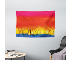 Colorful Abstract Tree Wide Tapestry