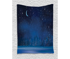 Winter Season Nighttime Tapestry