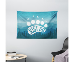 Mountains Graphic Wide Tapestry