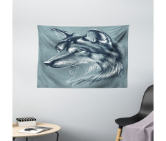 Wild Exotic Wolf Image Wide Tapestry
