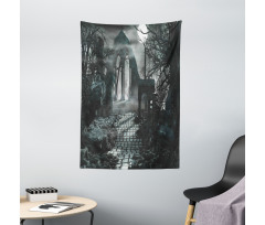 Moon View in Scary Dark Tapestry