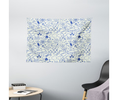 Geometry Chemistry Theme Wide Tapestry