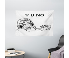 Hipster Mascot Meme Wide Tapestry