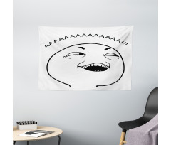 Happy Boy Meme Emojis Wide Tapestry