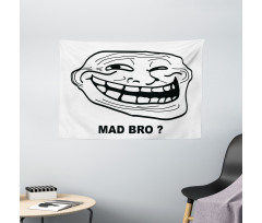 Cartoon Style Troll Guy Wide Tapestry