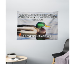Mallard Duck with Words Wide Tapestry