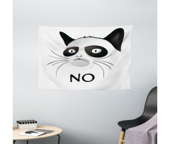 Grumpy Face Famous Cat Wide Tapestry