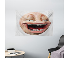 Poker Face Guy Meme Wide Tapestry