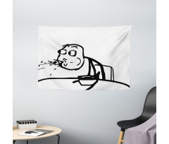 Wierd Meme Troll Comics Wide Tapestry