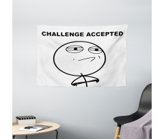 Challenge Accepted Meme Wide Tapestry