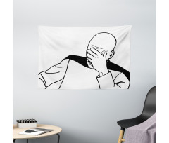 Captain Picard Face Palm Wide Tapestry