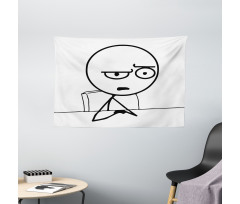 So What Guy Meme Face Wide Tapestry