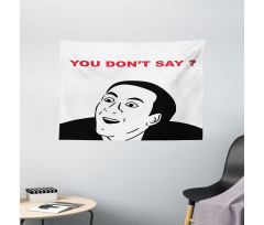 Meme Smile Modern Face Wide Tapestry