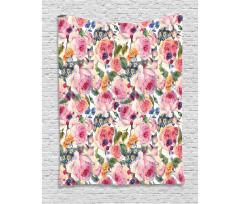 Shabby Plant Rose Floral Tapestry