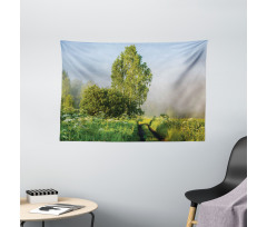 Path with Trees Flowers Wide Tapestry
