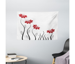 Modern Floral Petals Wide Tapestry