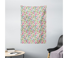 Shabby Plant Leaves Buds Tapestry