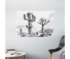 Sketchy Mexican View Wide Tapestry