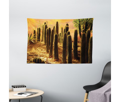 Sunset in Wild Desert Wide Tapestry