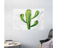 Mexican Cartoon Cactus Wide Tapestry
