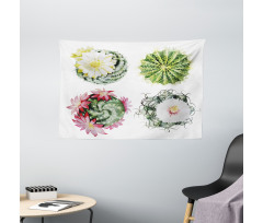 Mexican Retro Funky Cactus Wide Tapestry