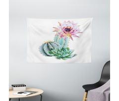 Cactus Flower and Spike Wide Tapestry