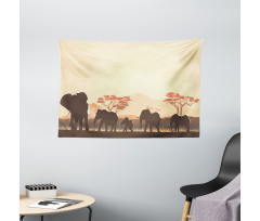 Safari Animal Elephant Wide Tapestry