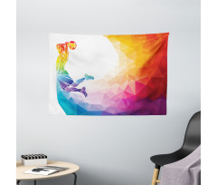 Basketball Player Jumps Wide Tapestry