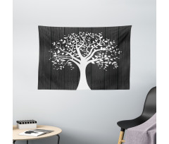 Tree with Many Leaves Wide Tapestry