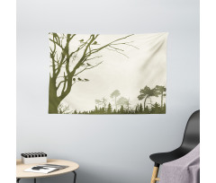 Forest Birds on Tree Wide Tapestry