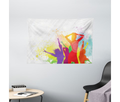 Splashing Dancing Girls Wide Tapestry