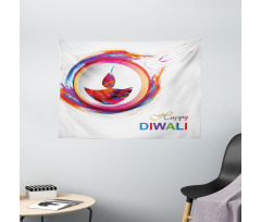 Diwali Candle Wide Tapestry