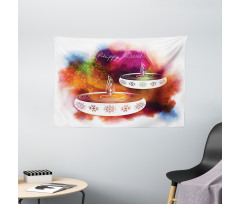 Abstract Rainbow Design Wide Tapestry