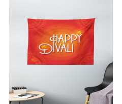 Happy Diwali Candles Wide Tapestry
