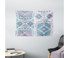 Pink Teal Aztec Wide Tapestry