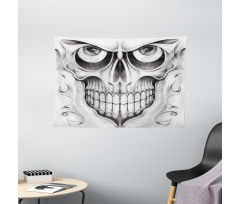 Skull Face Angry Wide Tapestry