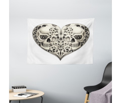 Twin Heart Design Wide Tapestry