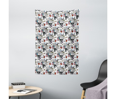 Skulls and Flowers Tapestry